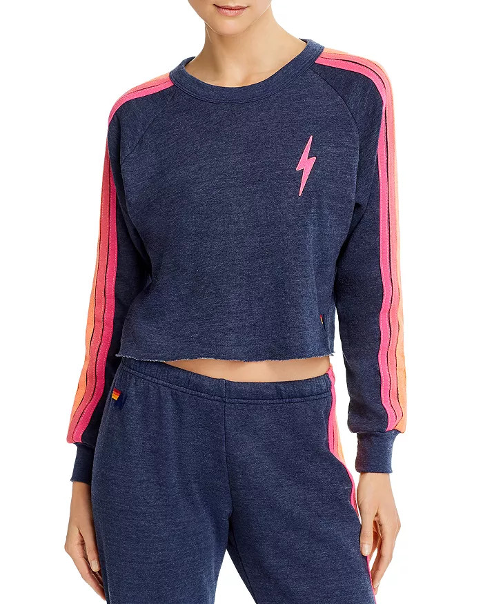 Striped Cropped Sweatshirt | Bloomingdale's (US)