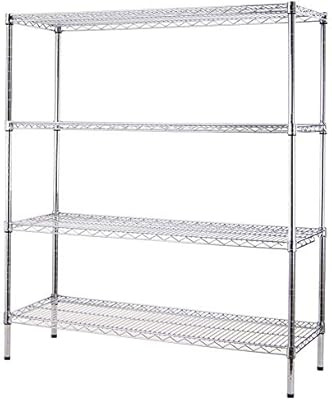 24" Deep x 48" Wide x 74" High 4 Tier Chrome Wire Shelving Kit | NSF Commercial Storage Rack Unit | Amazon (US)