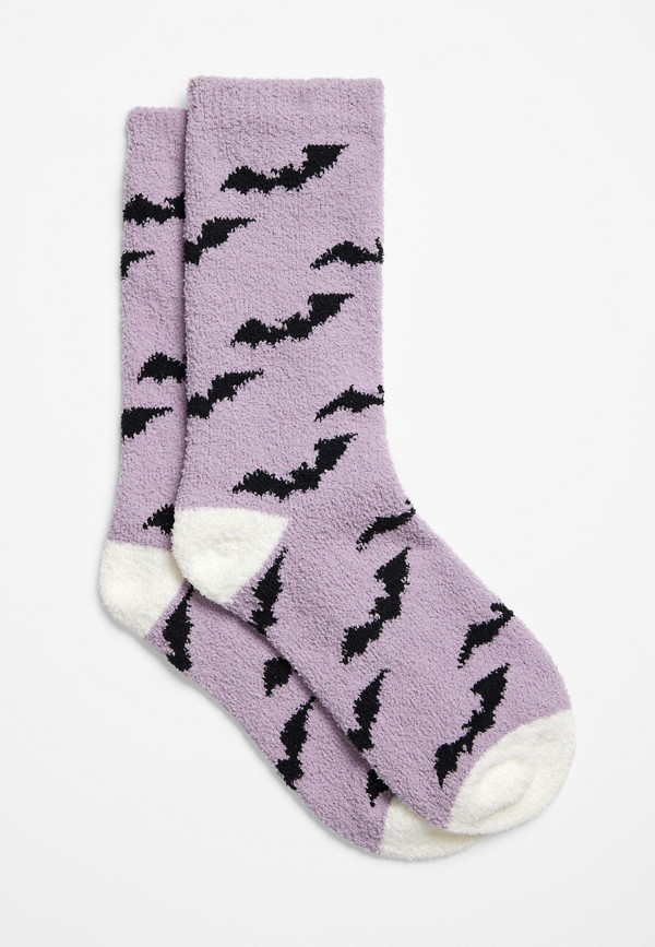 Cozy Halloween Bat Crew Socks | Maurices