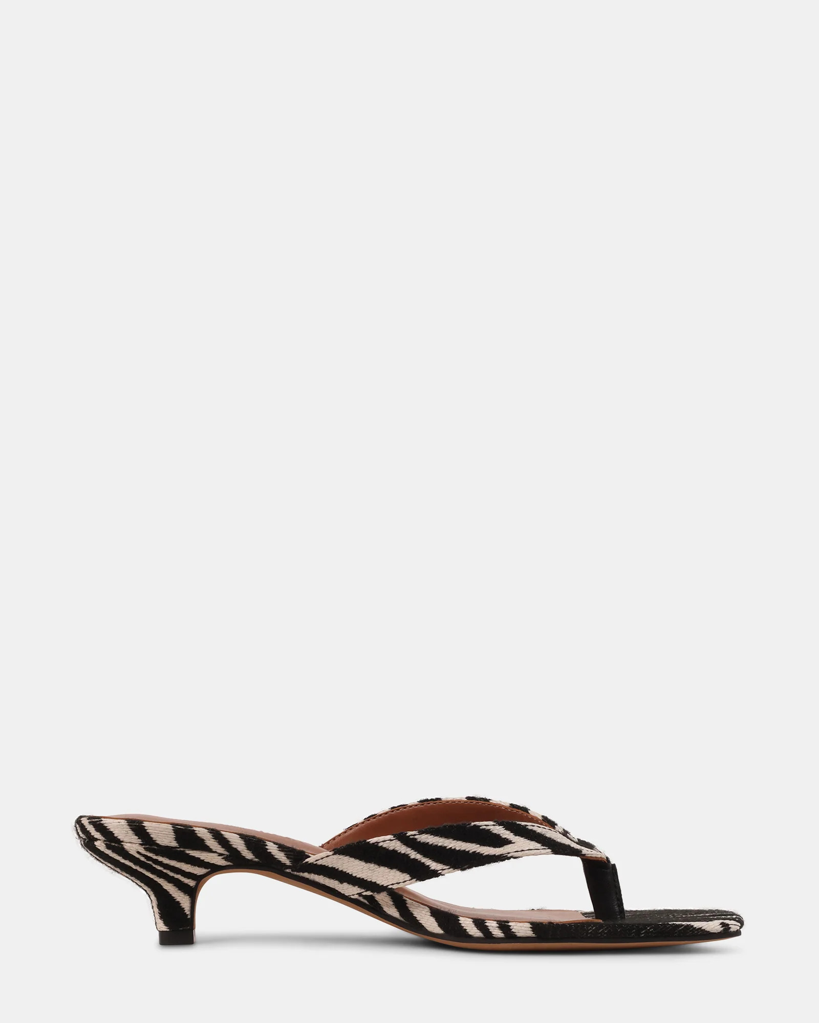 TRACIE-Z Zebra Thong Strap Kitten Heels | Women's Designer Heels | Steve Madden (Canada)