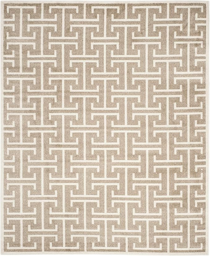 SAFAVIEH Amherst Collection Area Rug - 8' x 10', Wheat & Beige, Geometric Design, Non-Shedding & ... | Amazon (US)
