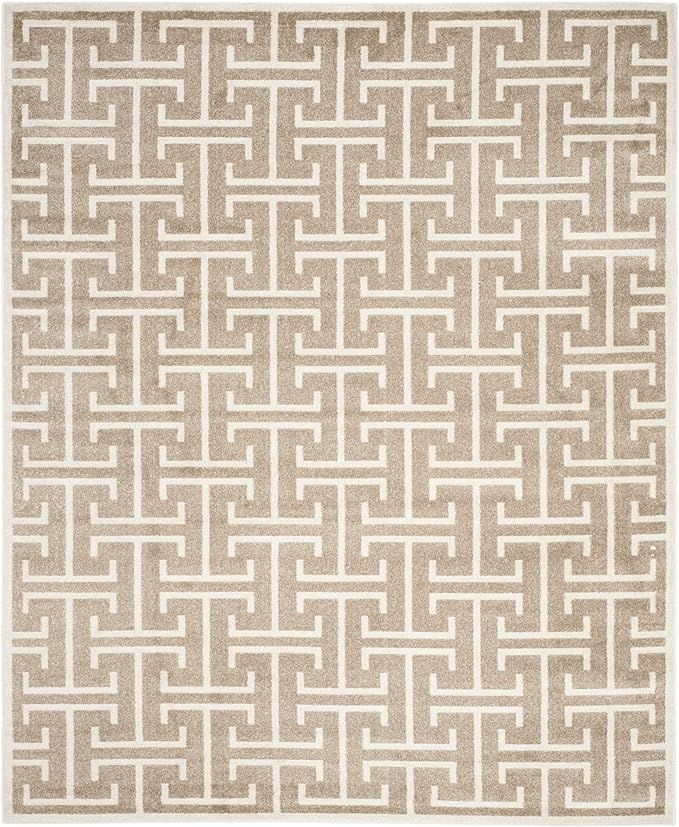 SAFAVIEH Amherst Collection Area Rug - 8' x 10', Wheat & Beige, Geometric Design, Non-Shedding & ... | Amazon (US)