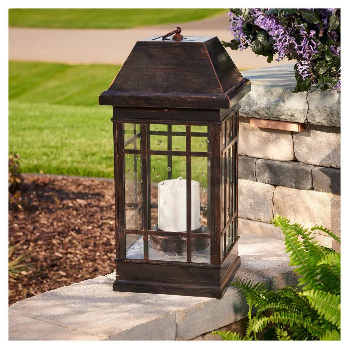 San Rafael 24" Estate Solar Mission LED Outdoor Lantern - Antique Bronze | Target