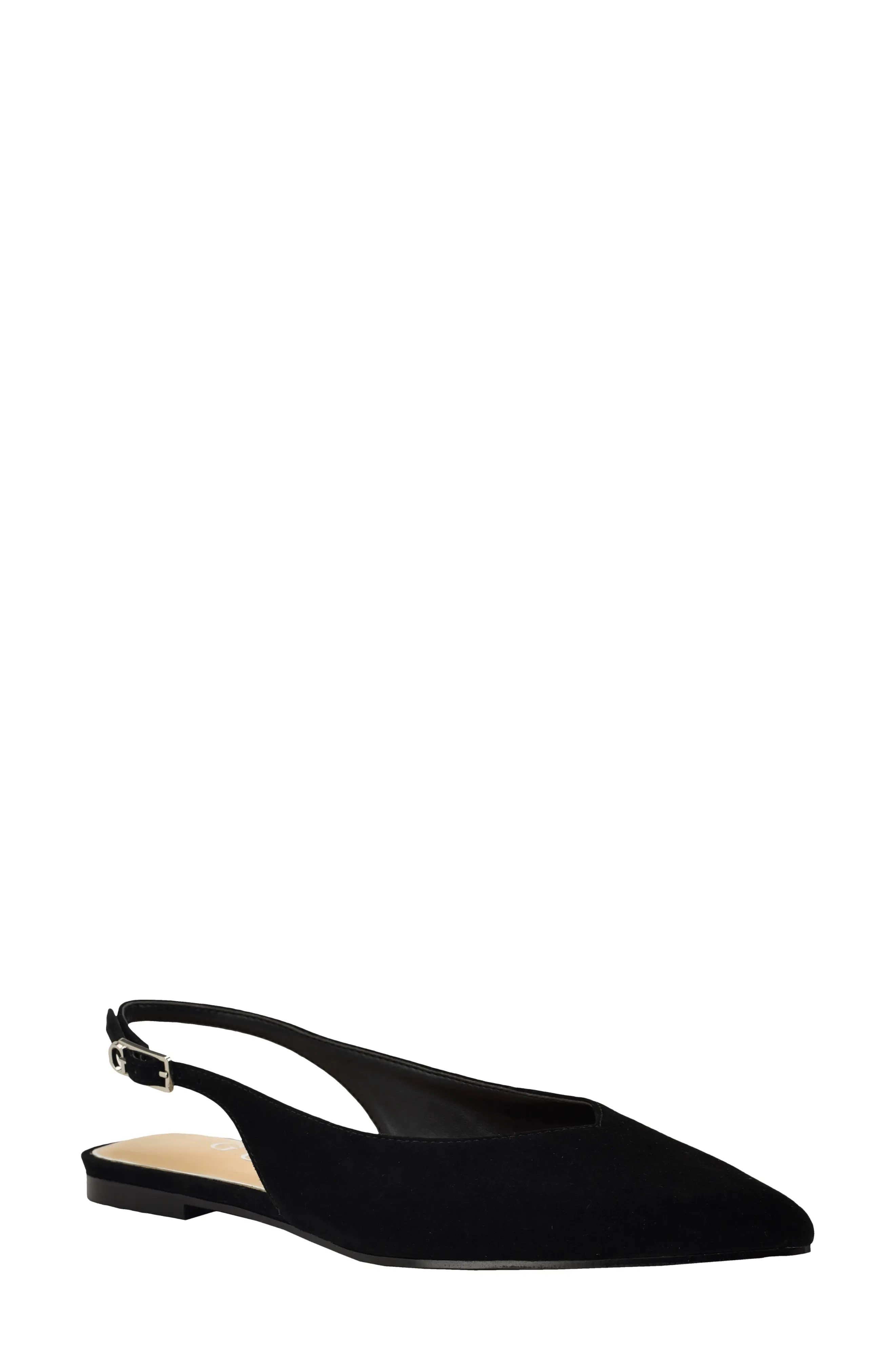 GUESS Dorazio Slingback Pointed Toe Flat in Natural at Nordstrom, Size 6 | Nordstrom