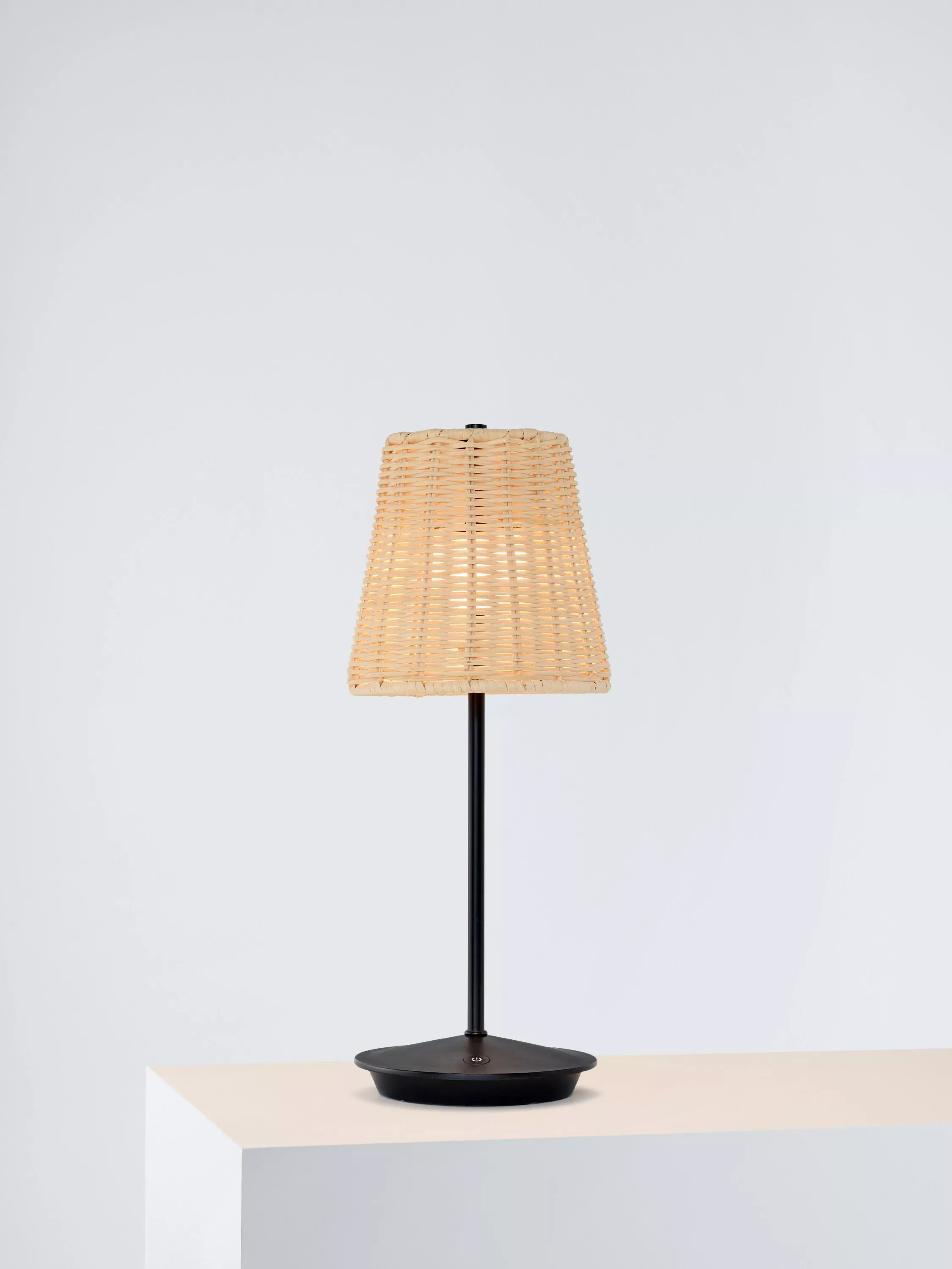 John LewisRattan Cordless Rechargeable Table Lamp, Black | John Lewis (UK)