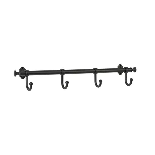 Better Homes & Gardens 18 in. Wall Mounted Metal Hook Rack, 4 Hooks, Matte Black - Walmart.com | Walmart (US)