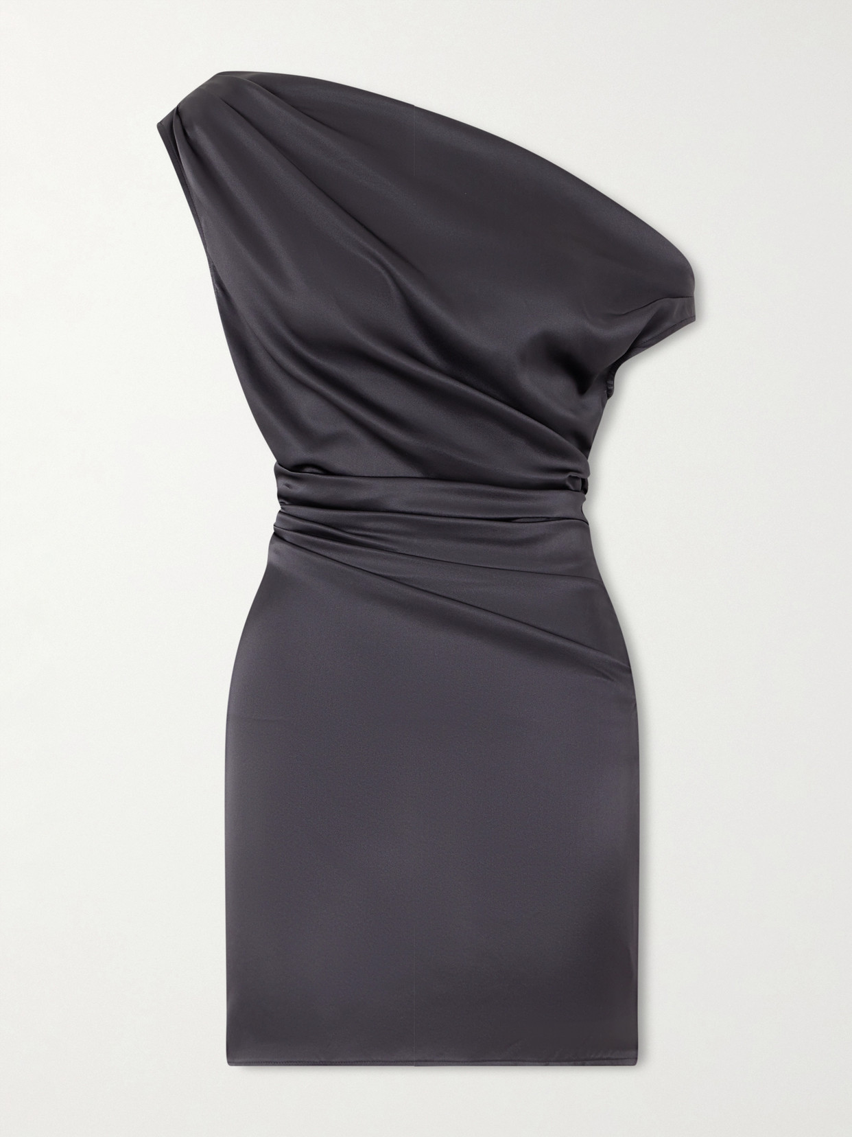 STAUD - Phare Draped Silk-blend Satin Mini Dress - Purple | NET-A-PORTER (US)
