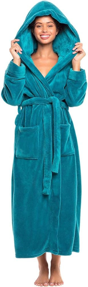 Alexander Del Rossa Womens Robe, Long Plush Bathrobe with Hood, Hooded Robes for Women Plus Size ... | Amazon (US)