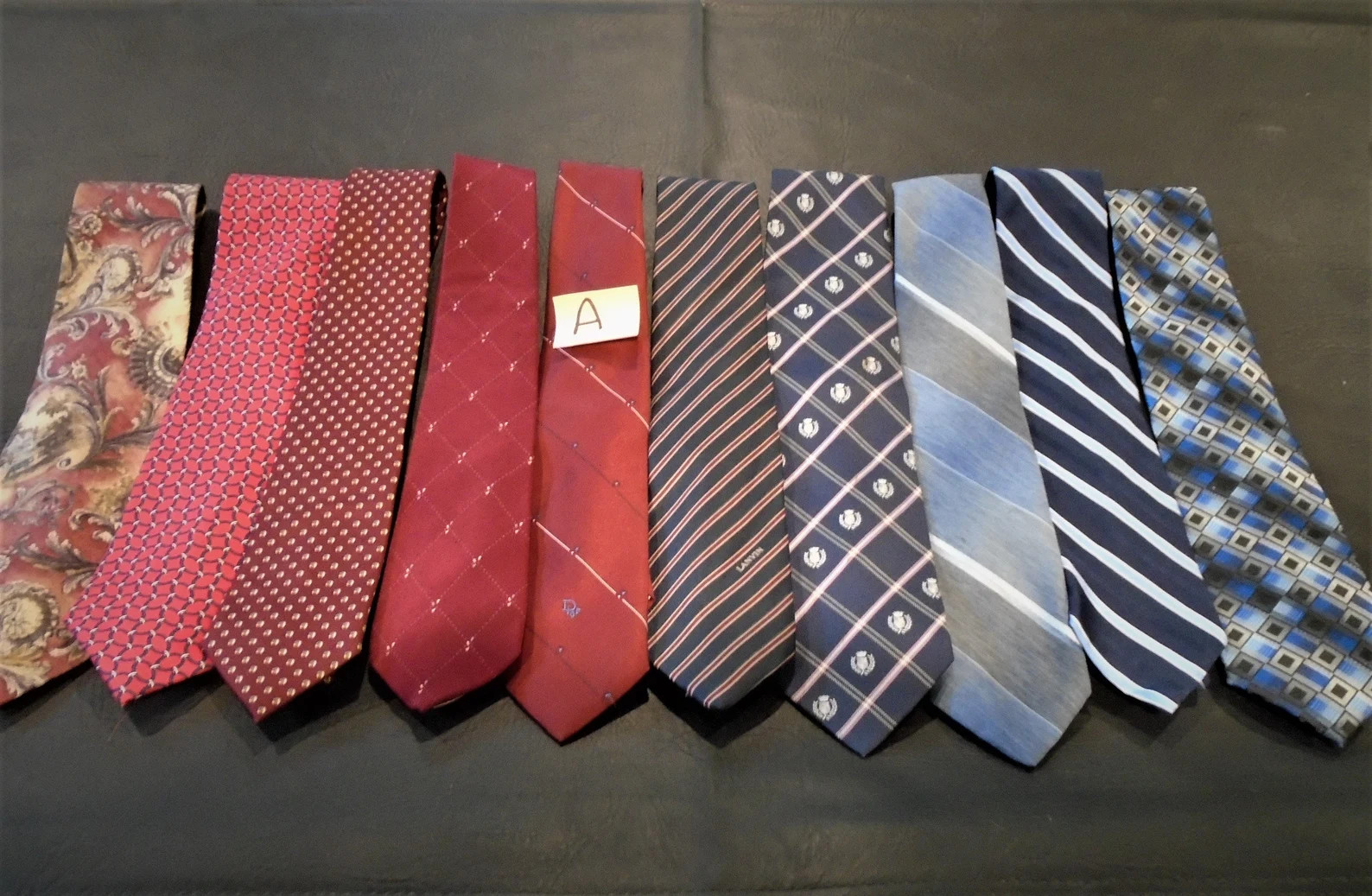 Neckties Crafts Stripes Abstract Red Blue 10 Neck Ties CRAFT Lot AA Polyester Silk Sewing Crafts ... | Etsy (US)