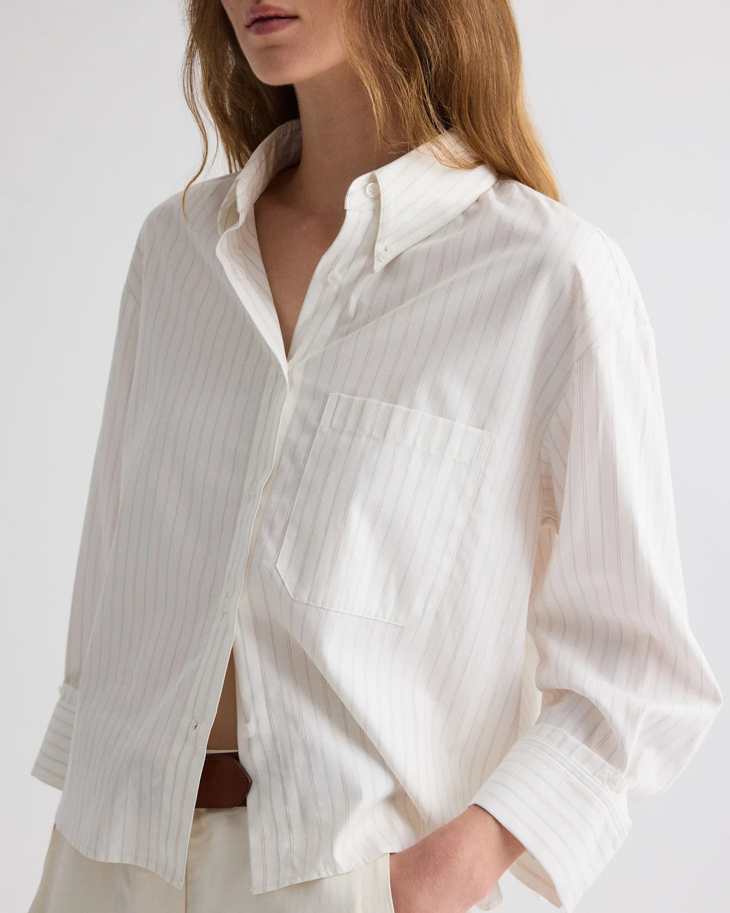 J.D. Shirt in Mixed Pinstripe Superpop | TWP