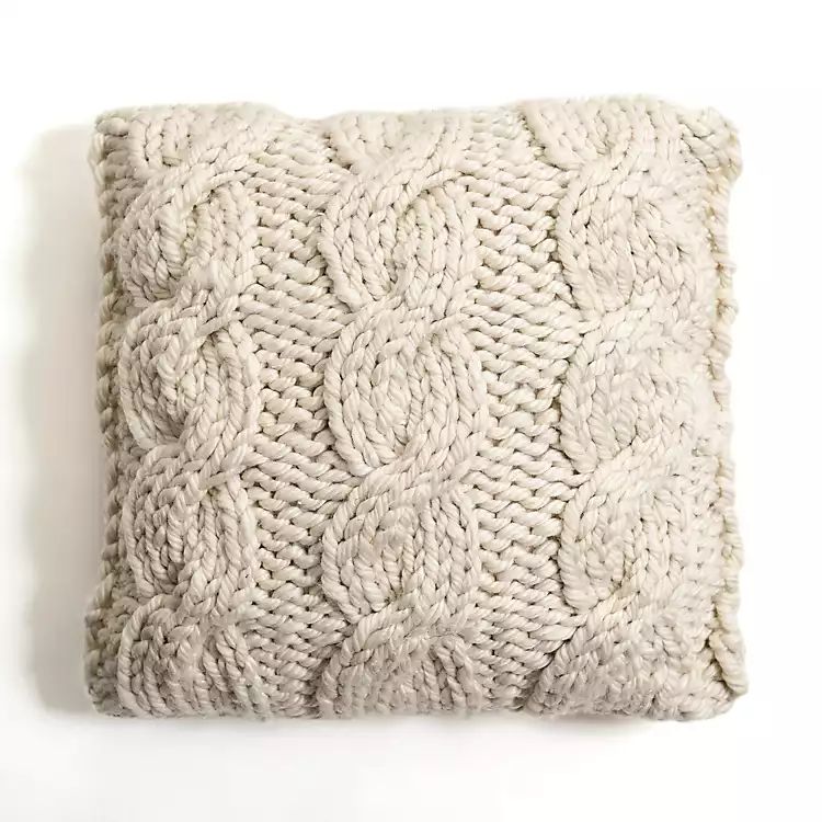 Ivory Chunky Knit Pillow | Kirkland's Home