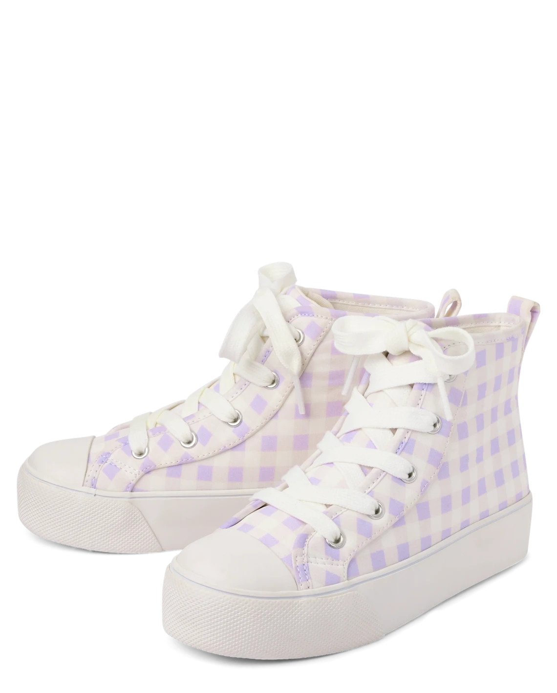 Girls Gingham High Top Sneakers - purple | The Children's Place