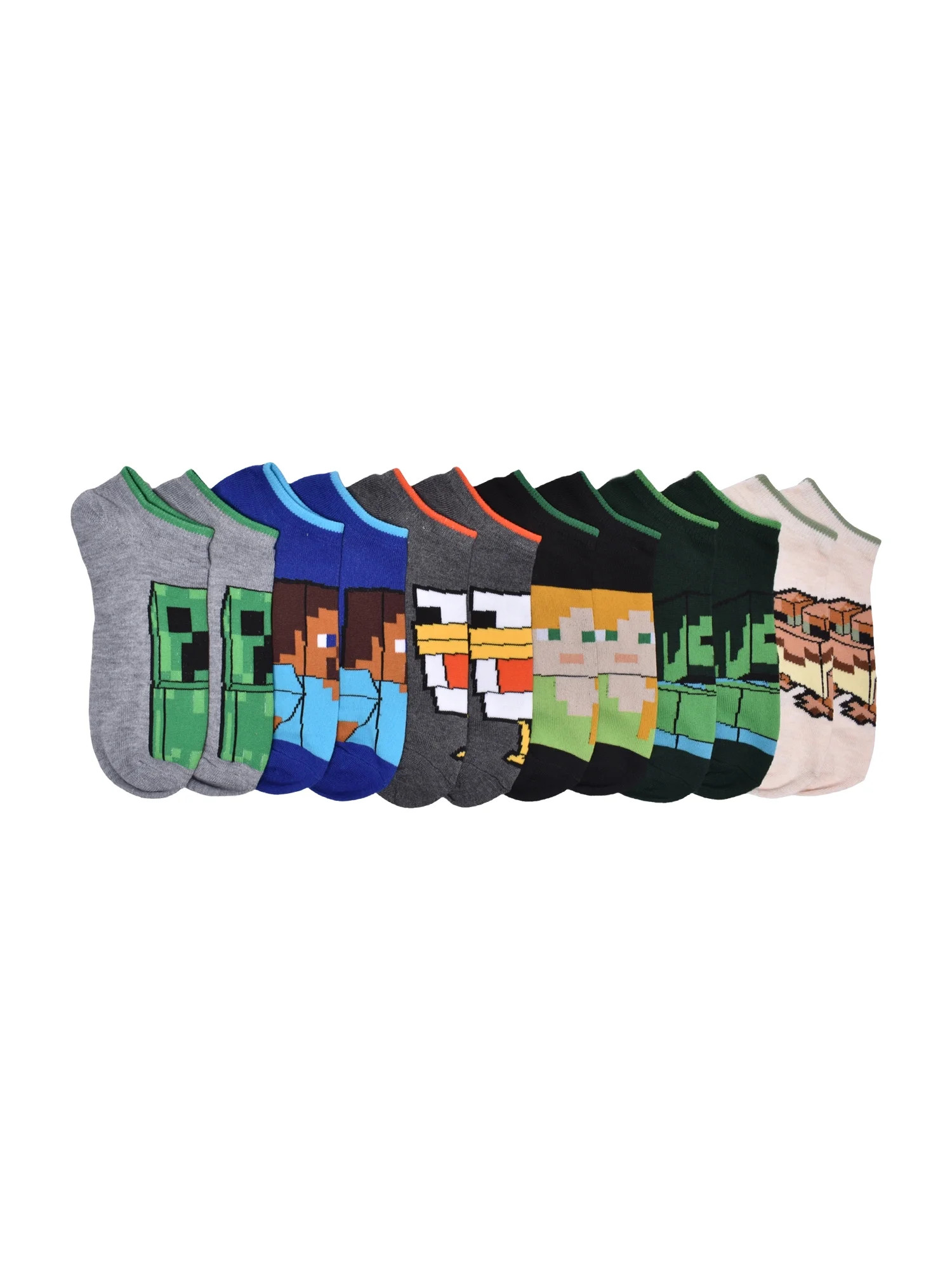 Minecraft Boys No Show Socks, 6-Pack, Sizes S-L | Walmart (US)