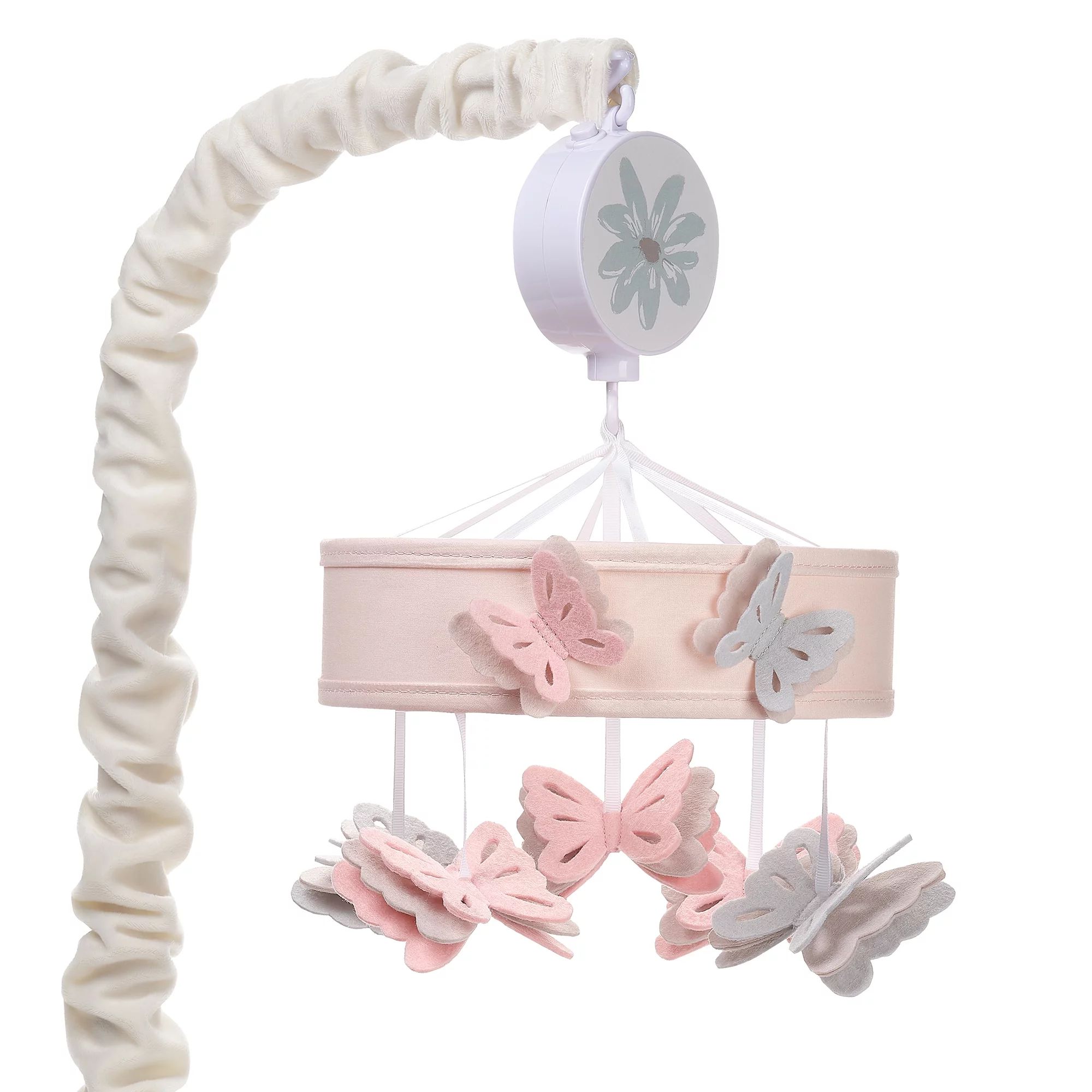 Lambs & Ivy Baby Blooms Pink Butterfly Musical Baby Crib Mobile Soother Toy | Walmart (US)