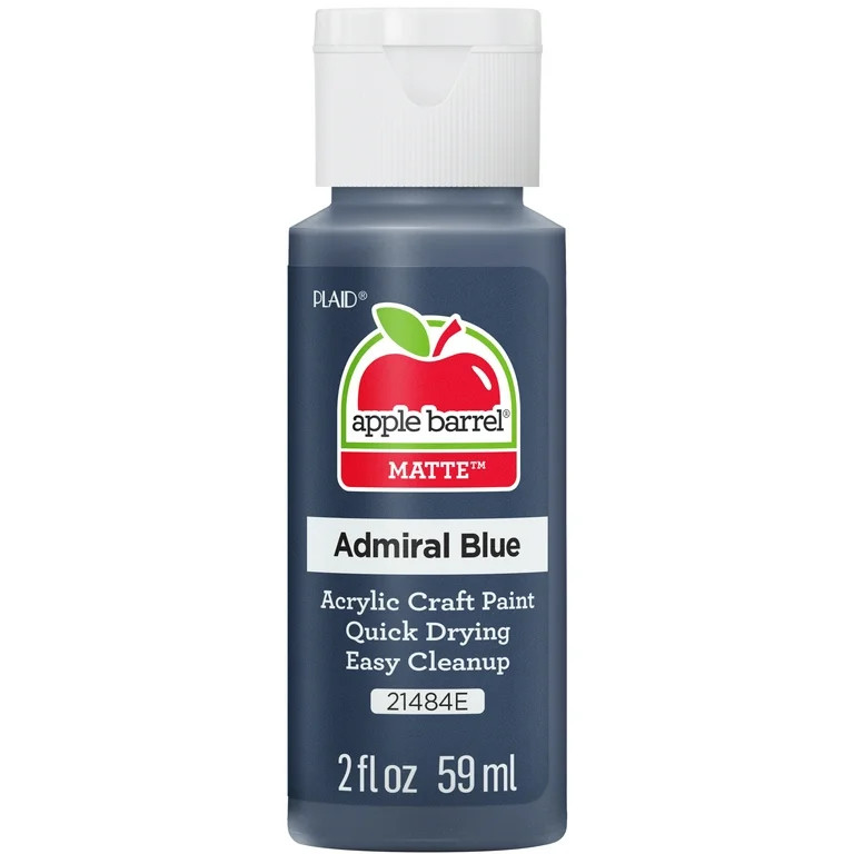 Apple Barrel 21484EX Acrylic Craft Paint, Matte Finish, Admiral Blue, 2 fl oz | Walmart (US)