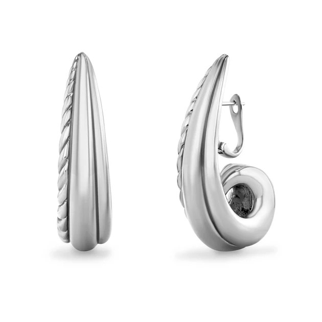 Oceanic Warp Earrings in White Rhodium | Adore Adorn