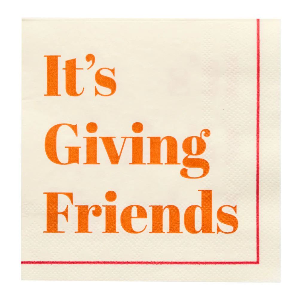 'It's Giving Friends' Cocktail Napkins/26pk | Sophistiplate