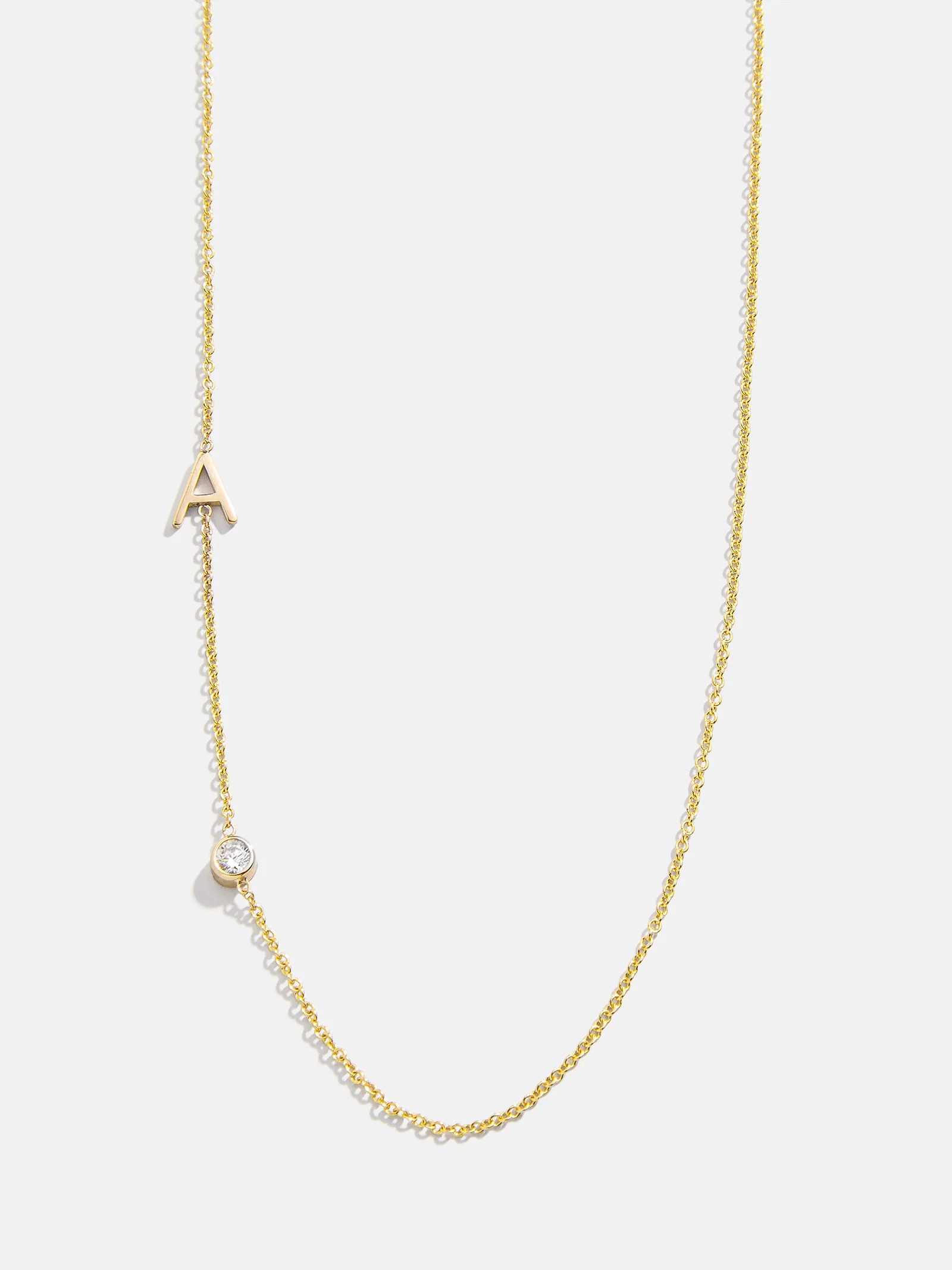 Maya Brenner Monogram Necklace with Diamond - Gold | BaubleBar