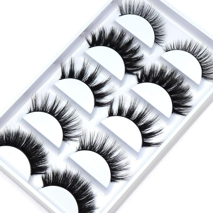 Veleasha Eyelashes 5 Styles Faux Mink Lashes Luxurious Volume Fluffy Natural Soft Thick Falses Ey... | Amazon (US)