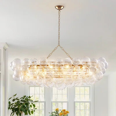 Modern Hand-blown Bubble Glass Chandelier With Adjustable Chain | Wayfair North America