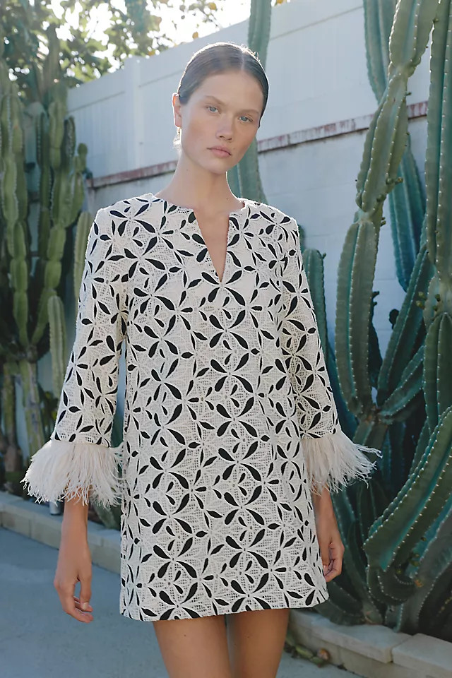 Feather-Pointed Mini Dress | Anthropologie (US)
