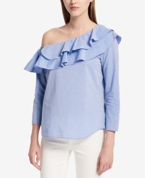 Calvin Klein Ruffled One-Shoulder Top | Macys (US)
