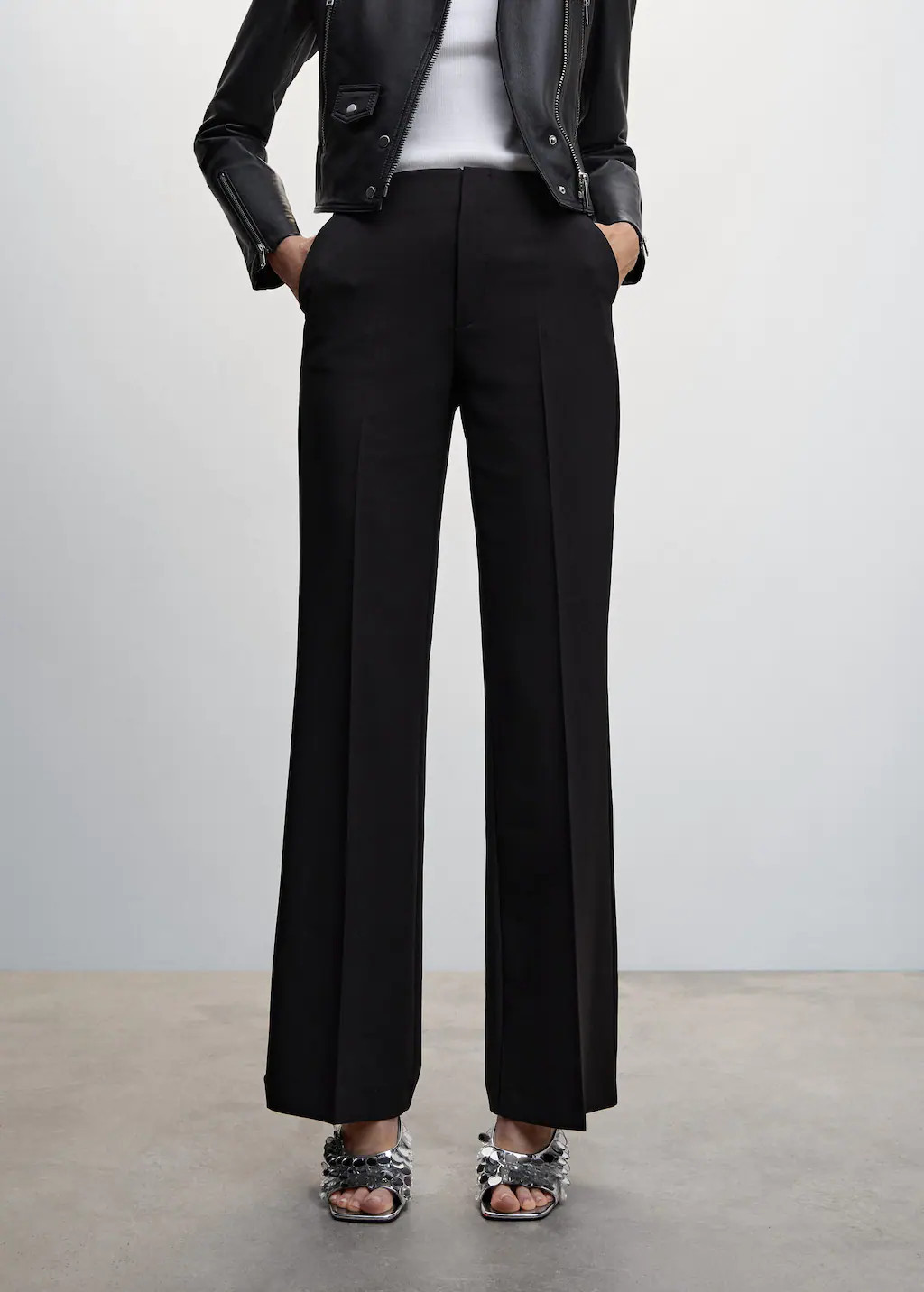 Wide leg fluid pants | MANGO (US)