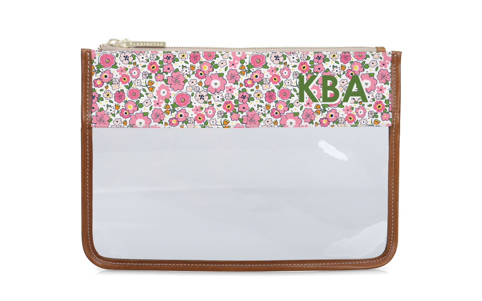 Clear Katie Pouch – Printed Monogram | Barrington Gifts