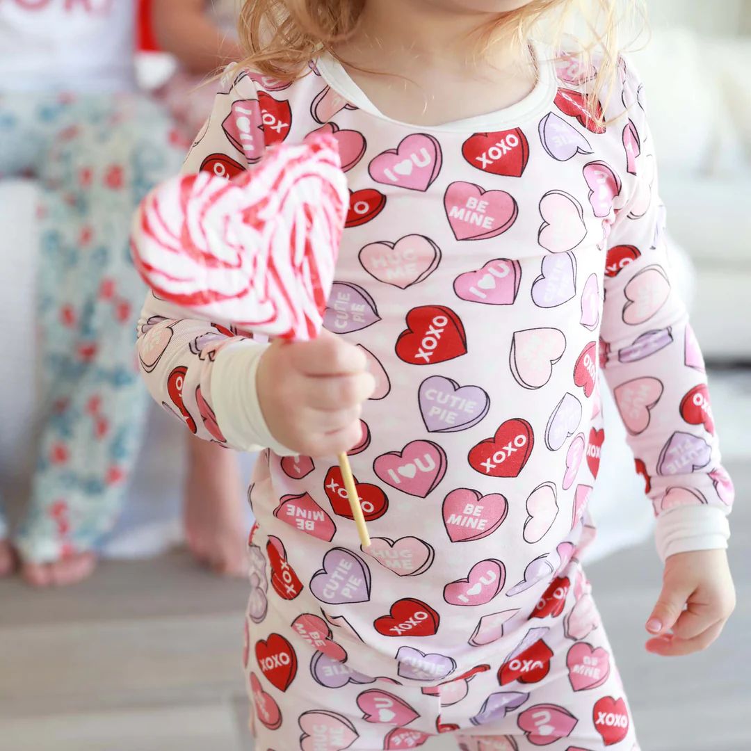 Candy Crush Two Piece Pajama Set | Pink | Caden Lane