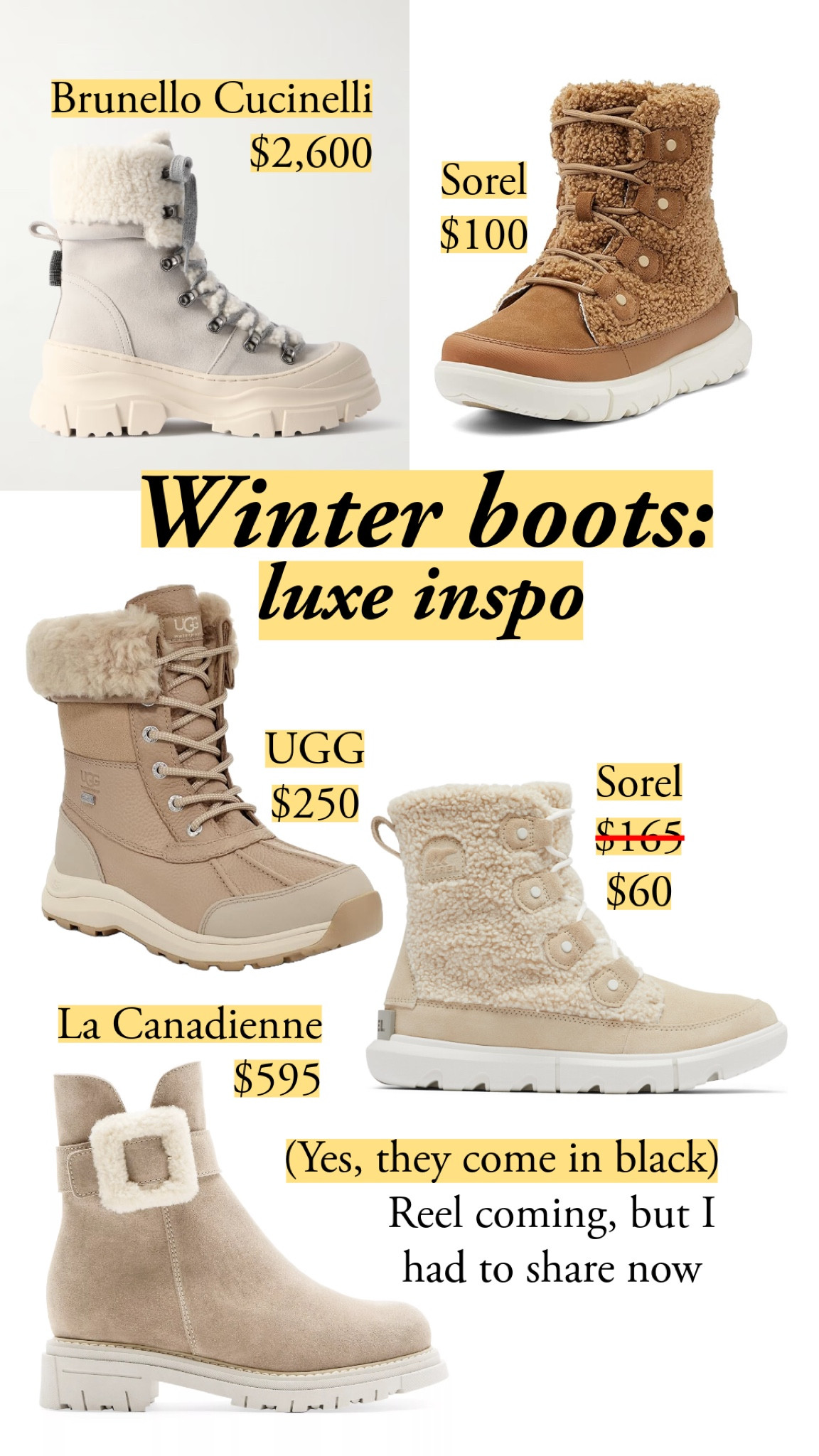As I’ve been researching winter boots from luxury to authentic performance boots, I’ve noticed:
* hiking boots
* with some sport elements in the sole
* updated neutrals
* shearling

Where the true, authentic snow boots excel is water proofing. They’re actually made for the slush, not just a spray of pristine snow. 

#LTKFindsUnder100 #LTKShoeCrush #LTKSeasonal