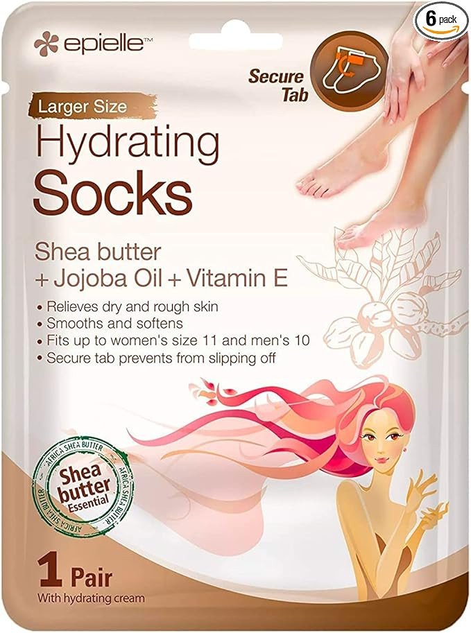 Epielle Hydrating Foot Masks (Socks 6pk) for foot cracked and dry heel to toe and callus Spa Mask... | Amazon (US)