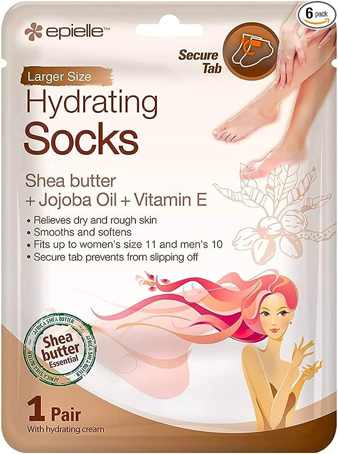 Epielle Hydrating Foot Masks (Socks 6pk) for foot cracked and dry heel to toe and callus Spa Mask... | Amazon (US)