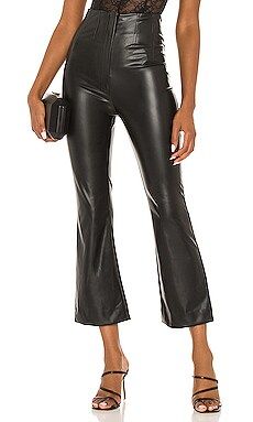 AMUR Faux Leather Crop Pant in Black from Revolve.com | Revolve Clothing (Global)