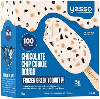 Yasso Frozen Greek Yogurt Bars Chocolate Chip Cookie Dough, 4-Count Box (Case of 8) | Amazon (US)