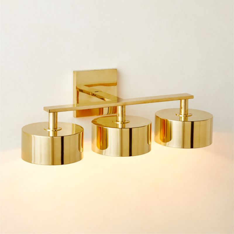 Trada 3-Bulb Polished Brass Wall Sconce Light + Reviews | CB2 | CB2