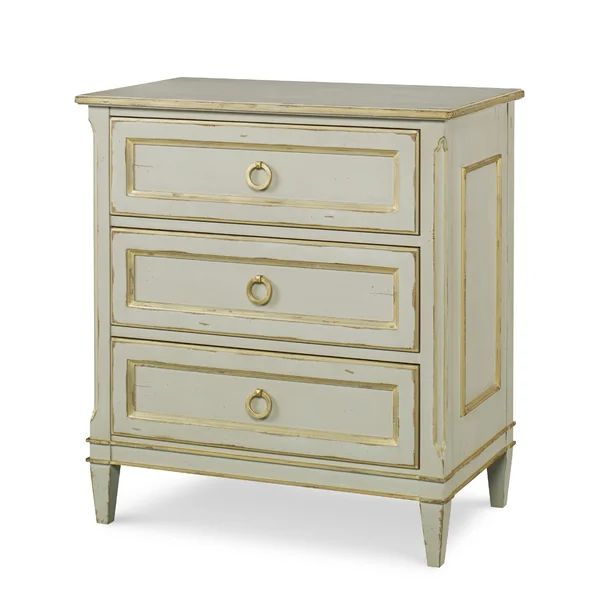 Monarch Madeline 3 - Drawer Solid Wood Bachelor's Chest in Worn Light Gray | Wayfair North America