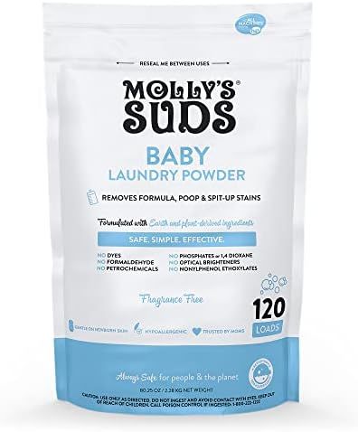 Molly's Suds Baby Laundry Detergent Powder | Extra Gentle for Newborns, Sensitive Skin | Removes Bre | Amazon (US)