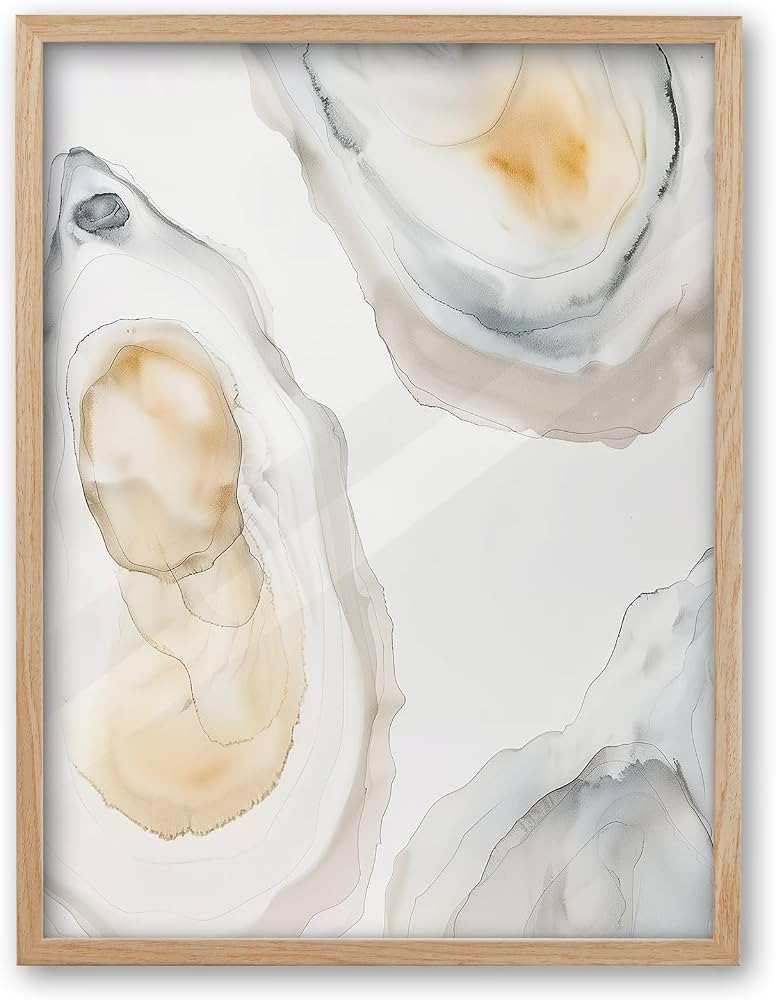 iHery 12x16in Abstract Oyster Framed Coastal Wall Art | Amazon (US)