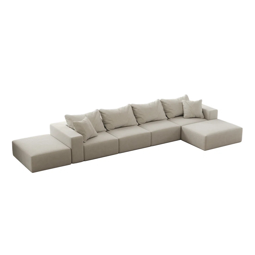 Latitude Run® Tomeco Upholstered L-Shape Sectional Sofa with 7 pillows | Wayfair | Wayfair North America