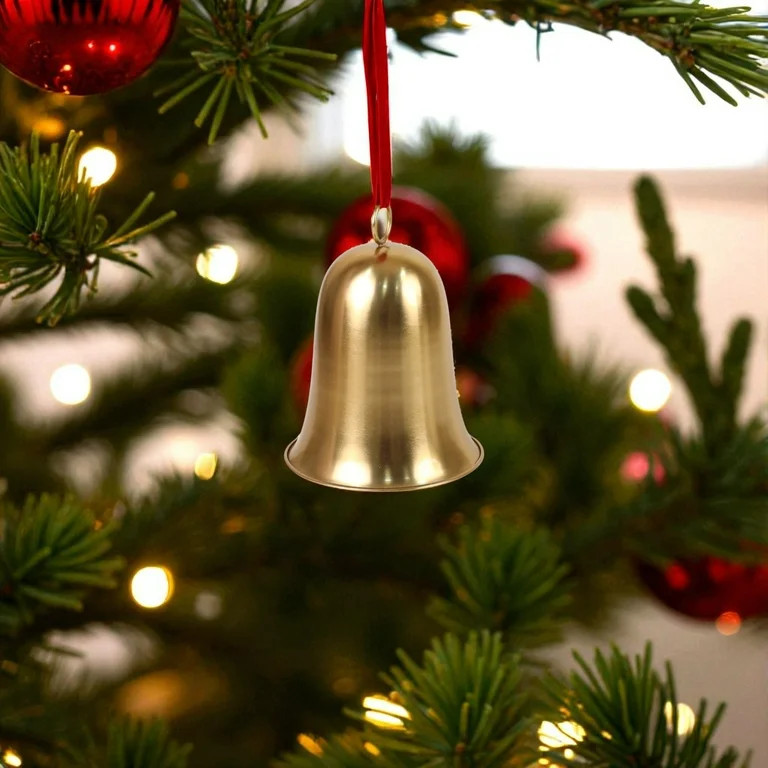 Metal Bell Hanging Christmas Decoration, Gold, 10.5", by Holiday Time | Walmart (US)