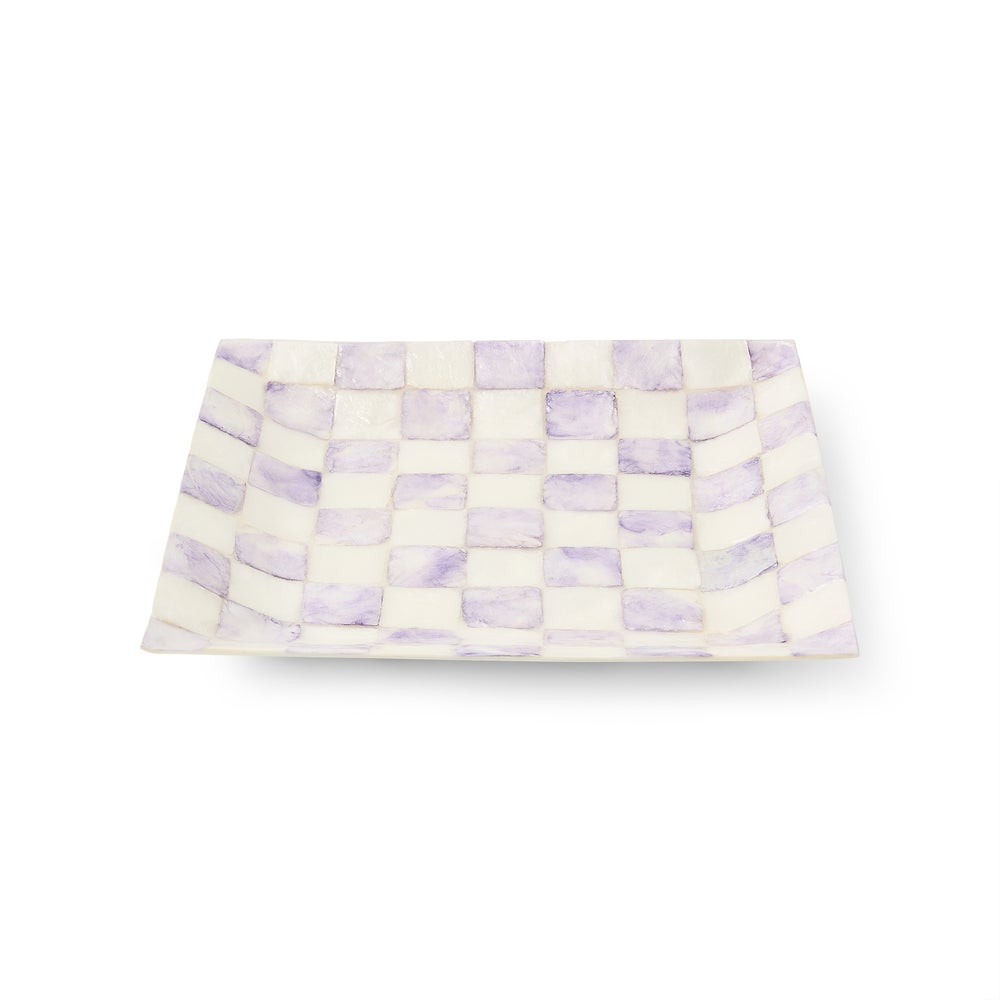 Violet Check Capiz Catchall Tray | MacKenzie-Childs