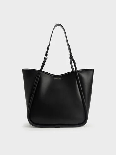 Lyla Tubular Slouchy Tote Bag
    
         - Black | Charles & Keith US