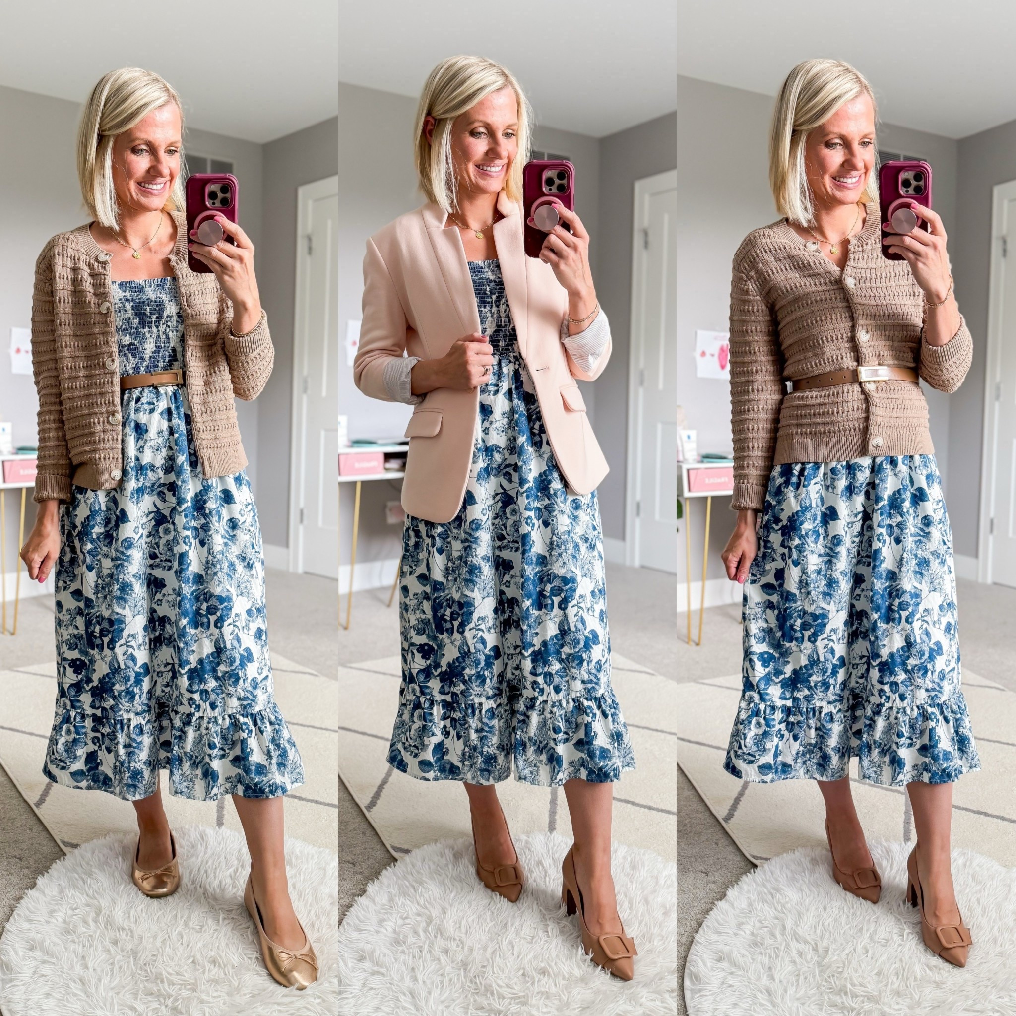 Teacher outfits with a dress! Dress- xsmall || tan cardigan- small || pink blazer- xsmalll

#LTKFindsUnder100 #LTKStyleTip #LTKWorkwear