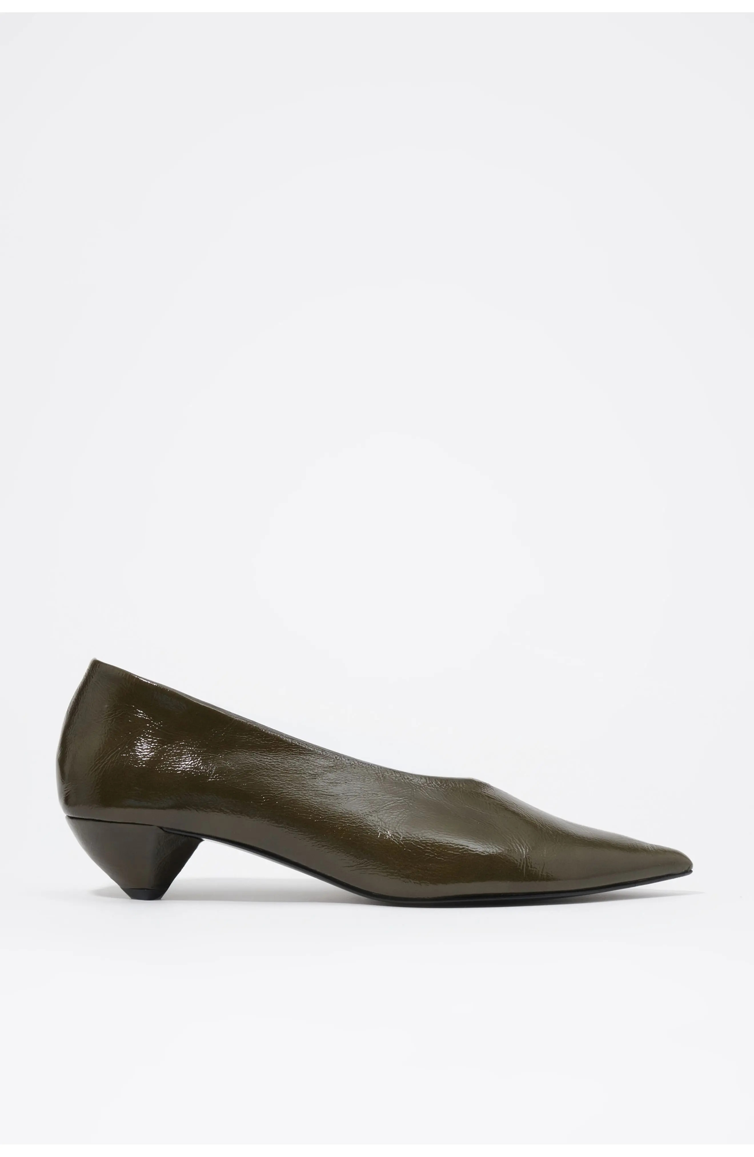 Bimba y Lola Leather low heel court shoe in Dark Green at Nordstrom, Size 39 | Nordstrom