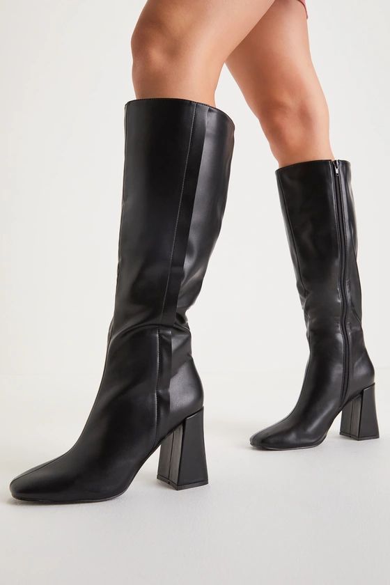 Magnolia Black Square Toe Knee-High Boots | Lulus (US)