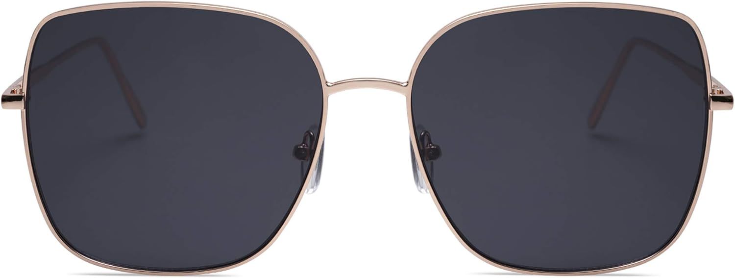 SOJOS Trendy Oversized Square Sunglasses for Women Men Flat Mirrored Lens SJ1146 | Amazon (US)
