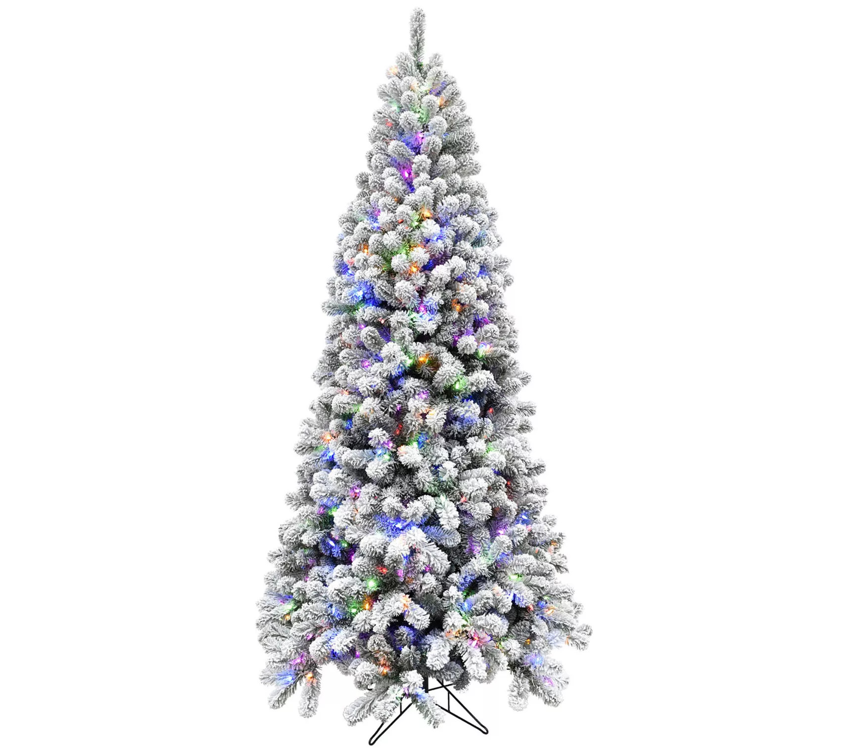Fraser Hill Farm 9-Ft. Flocked Alaskan Pine Chr istmas Tree - QVC.com | QVC