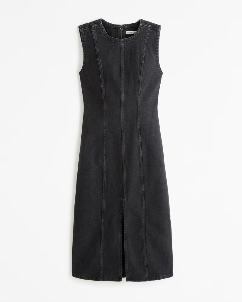 Shell Denim Midi Dress | Abercrombie & Fitch (US)