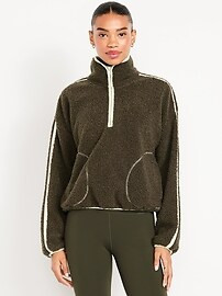 Loose Sherpa Quarter-Zip Pullover | Old Navy (US)