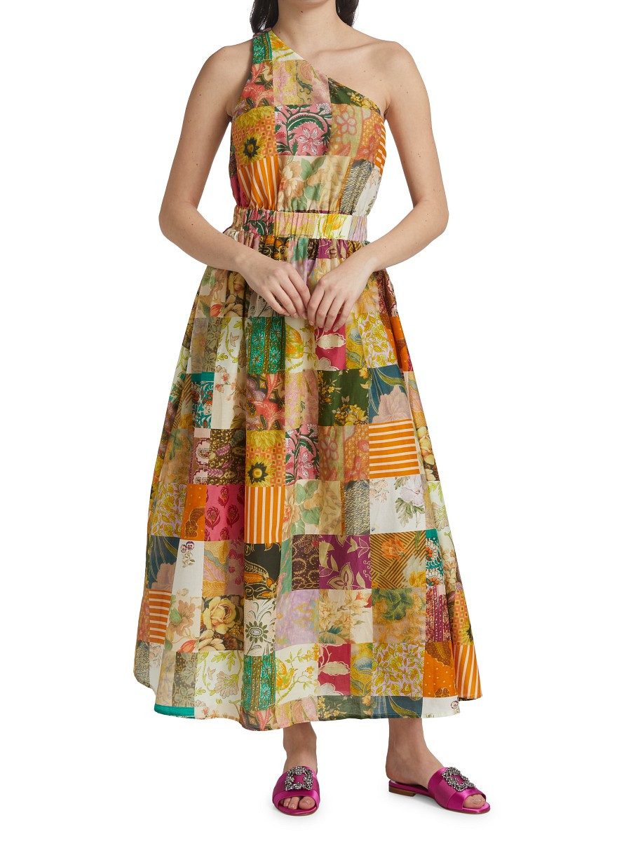 ALÉMAIS Women's Hattie Asymmetric Patchwork Dress - Yellow Multi - Size 4 | Saks Fifth Avenue OFF 5TH